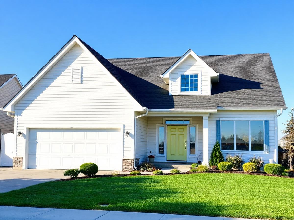 Modern residential home with new asphalt shingle roof